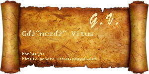 Göncző Vitus névjegykártya